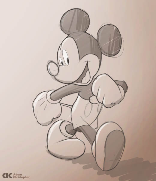 mickey mouse walking 600px