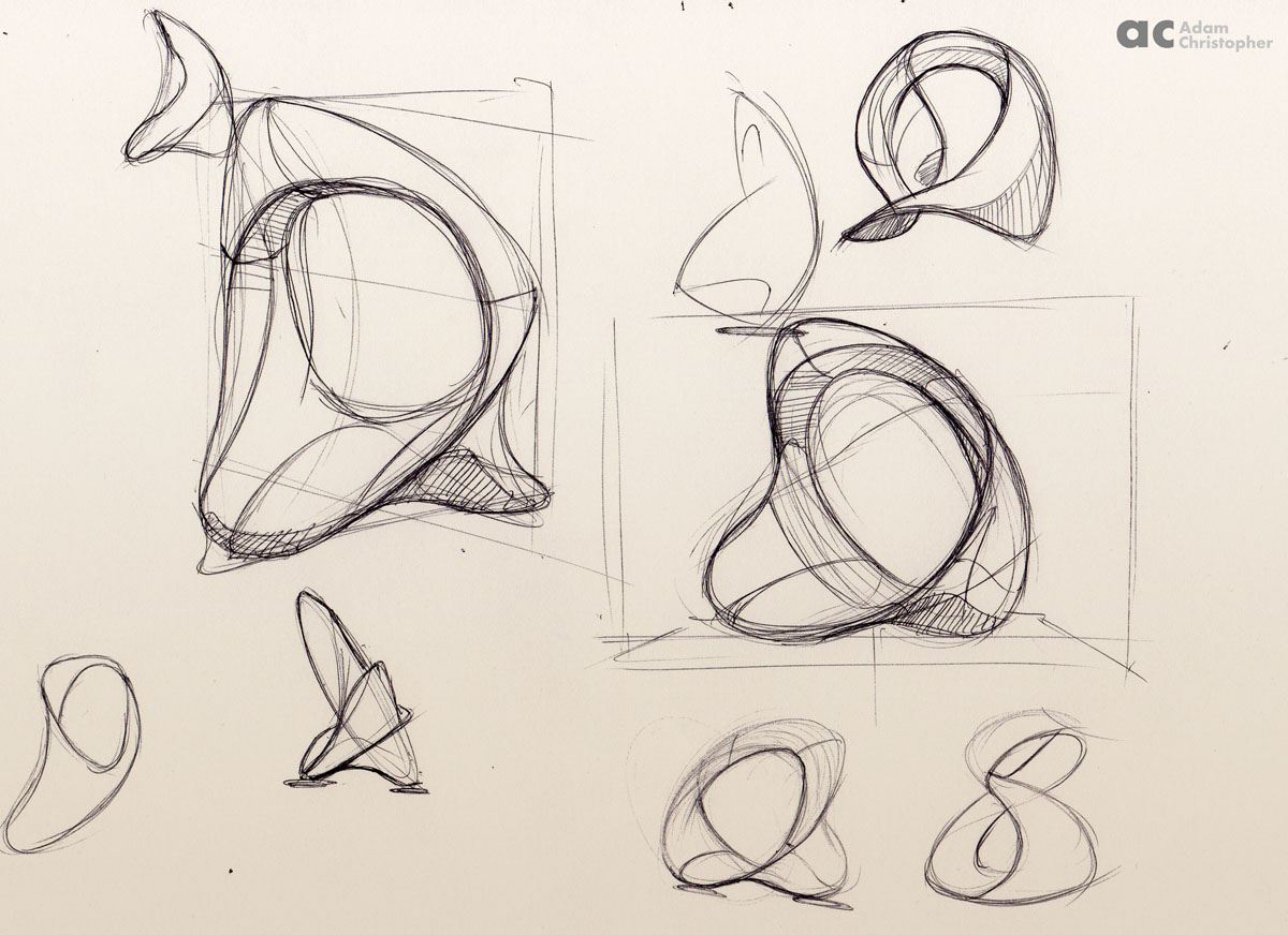 Unity ring contemporary sculpture sketch 8 small