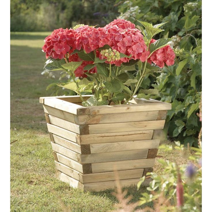 tapered wooden planter