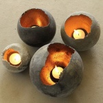 diy concrete candle holders