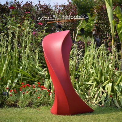 Liquid Silk Garden Sculpture in Red (5)