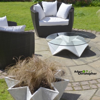 Stjerne Glass and Concrete Coffee Table