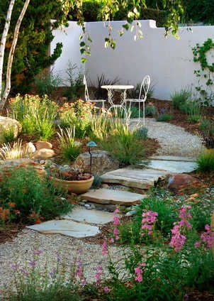 Table for 2 up garden path