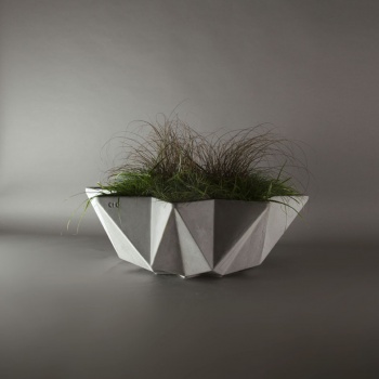 1 metre wide grey concrete modern planter
