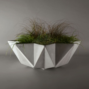 large planter, 1 metre bowl for a low feature planter made from concrete