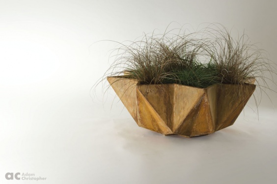 rusted bowl planter 1 metre wide
