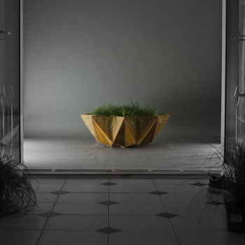 mood shot of modern 1 metre bowl planter
