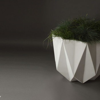 large white concrete planter for commercial spaces