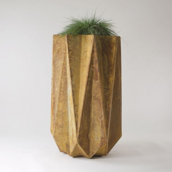 geometric large modern planter in fibre concrete